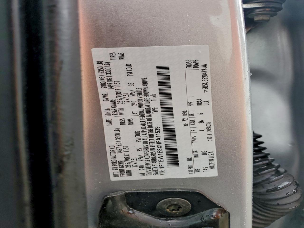 2017 FORD F150 SUPERCREW photo 12
