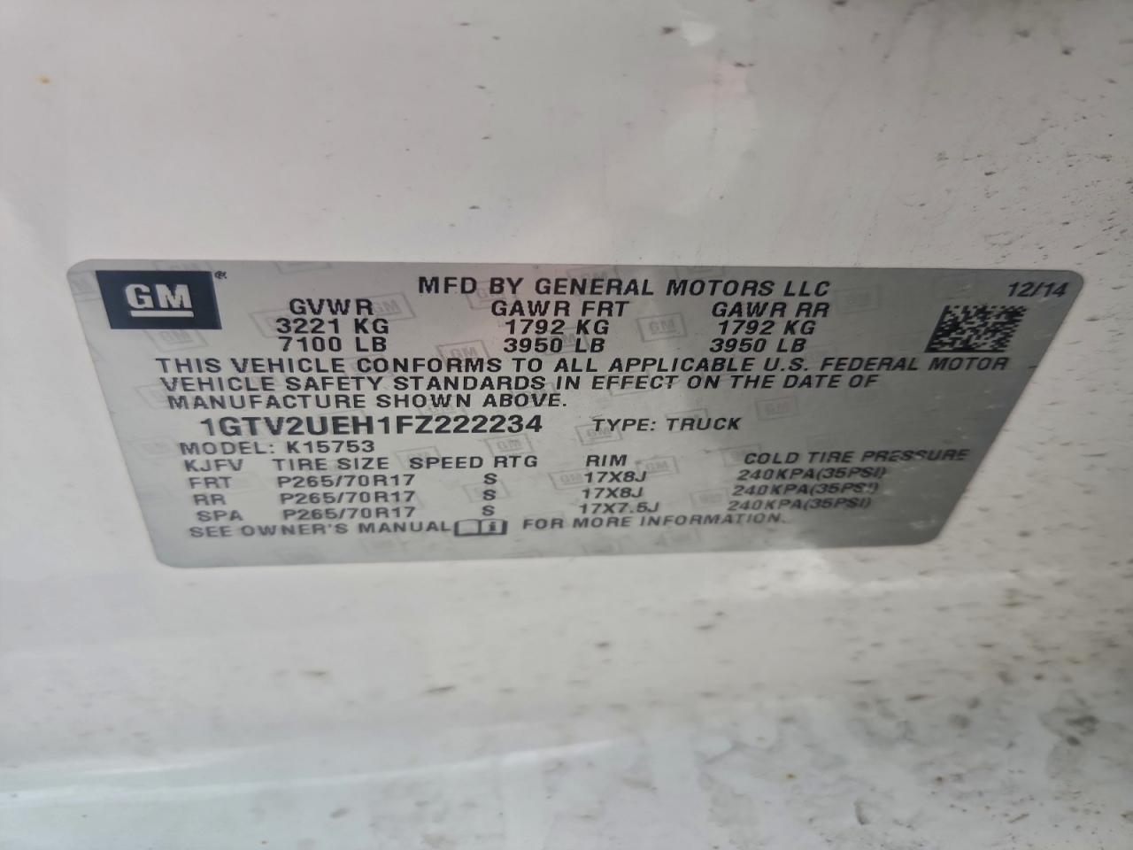 2015 GMC SIERRA K1500 SLE photo 12