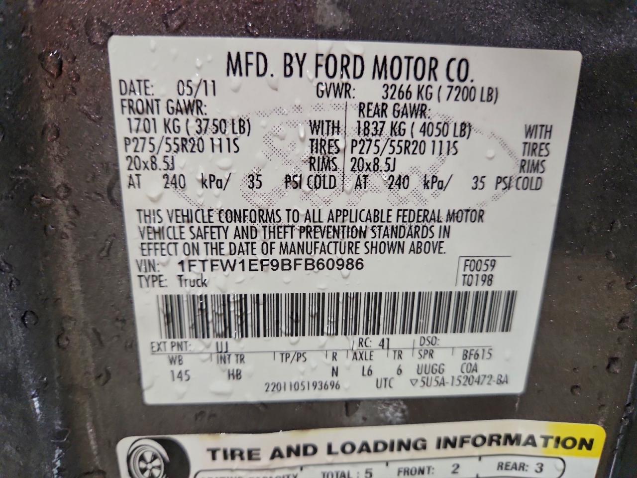 2011 FORD F150 SUPERCREW photo 12