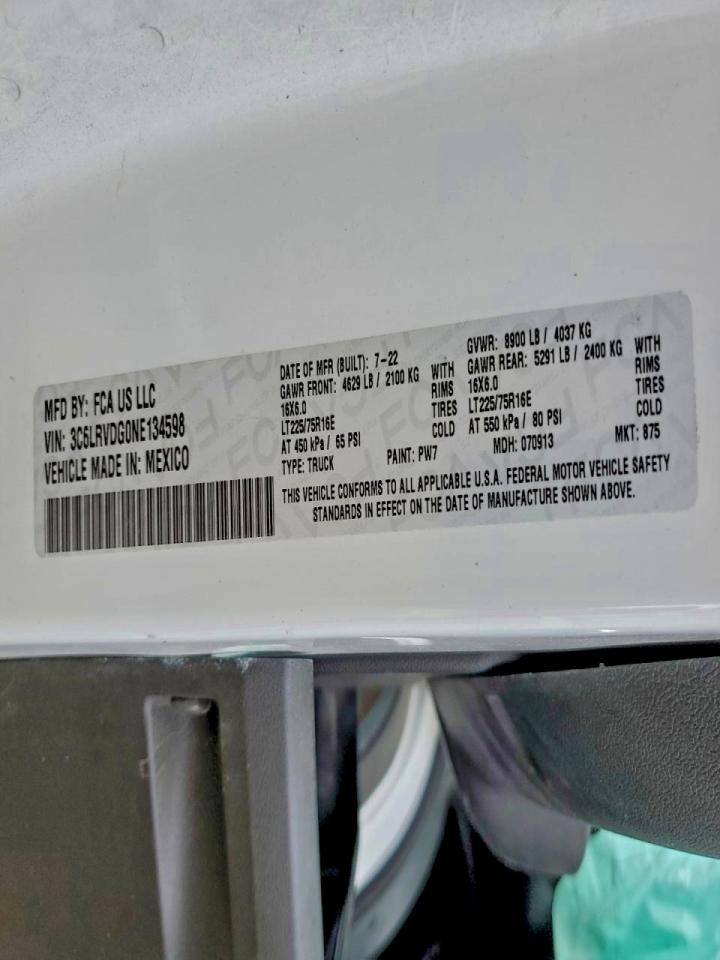 2022 RAM PROMASTER 2500 DELIVERY VAN photo 10