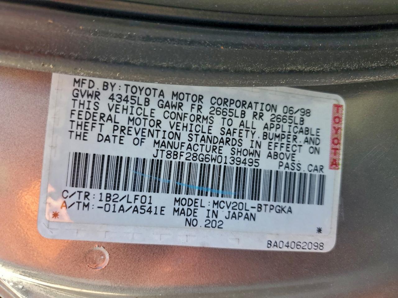 1998 LEXUS ES 300 photo 12