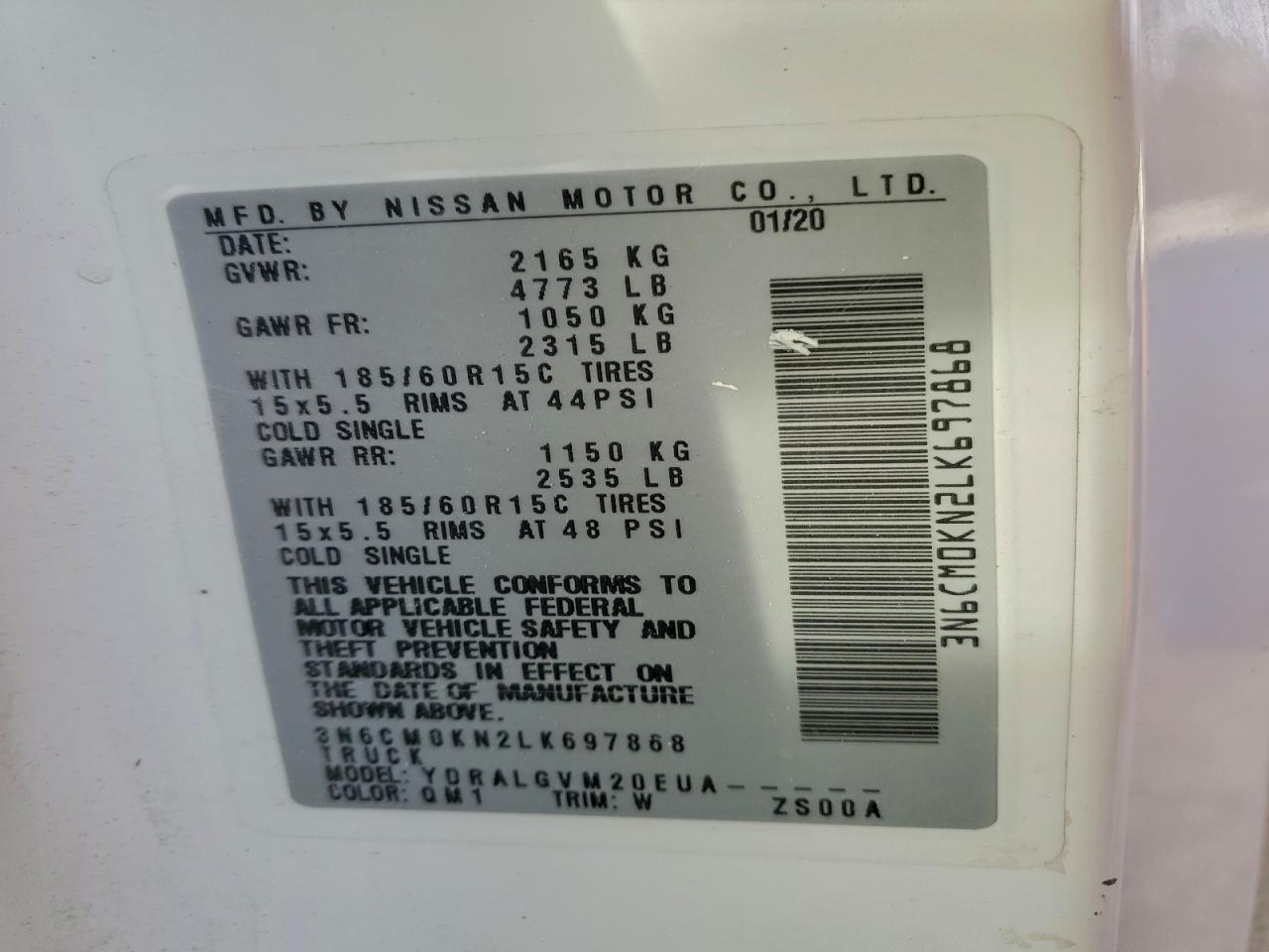 2020 NISSAN NV200 2.5S photo 13