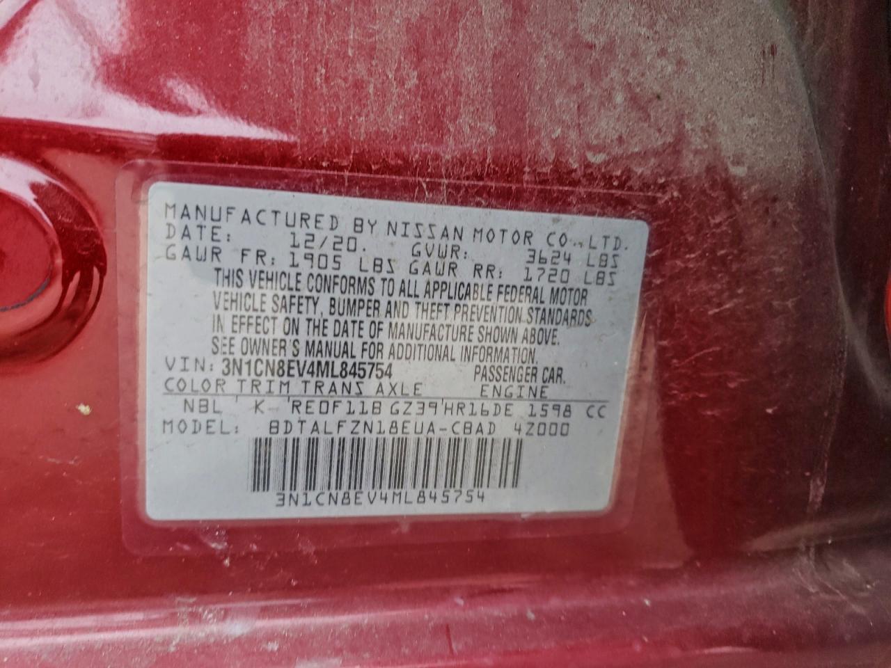 2021 NISSAN VERSA SV photo 13