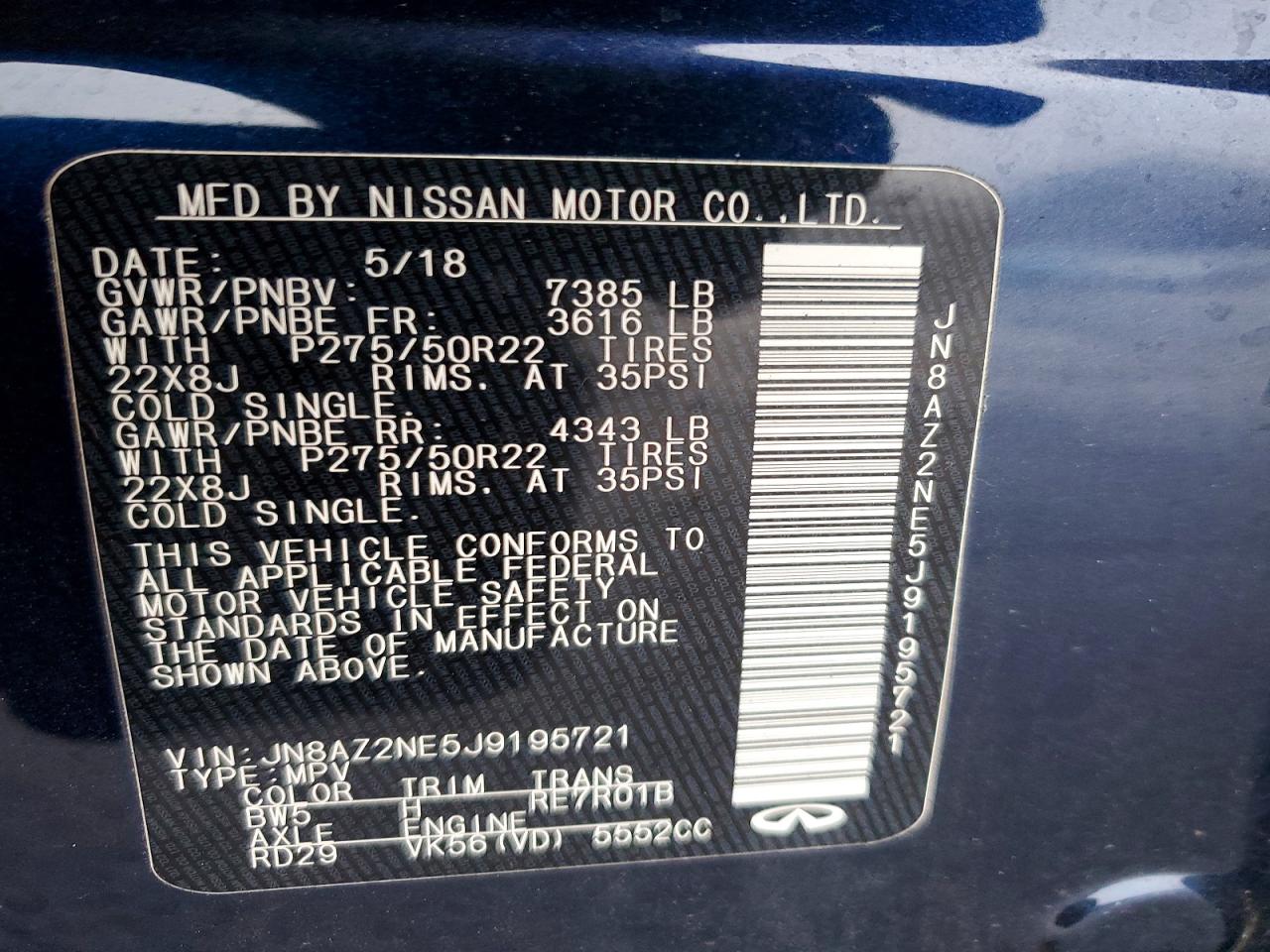 2018 INFINITI QX80 BASE photo 13