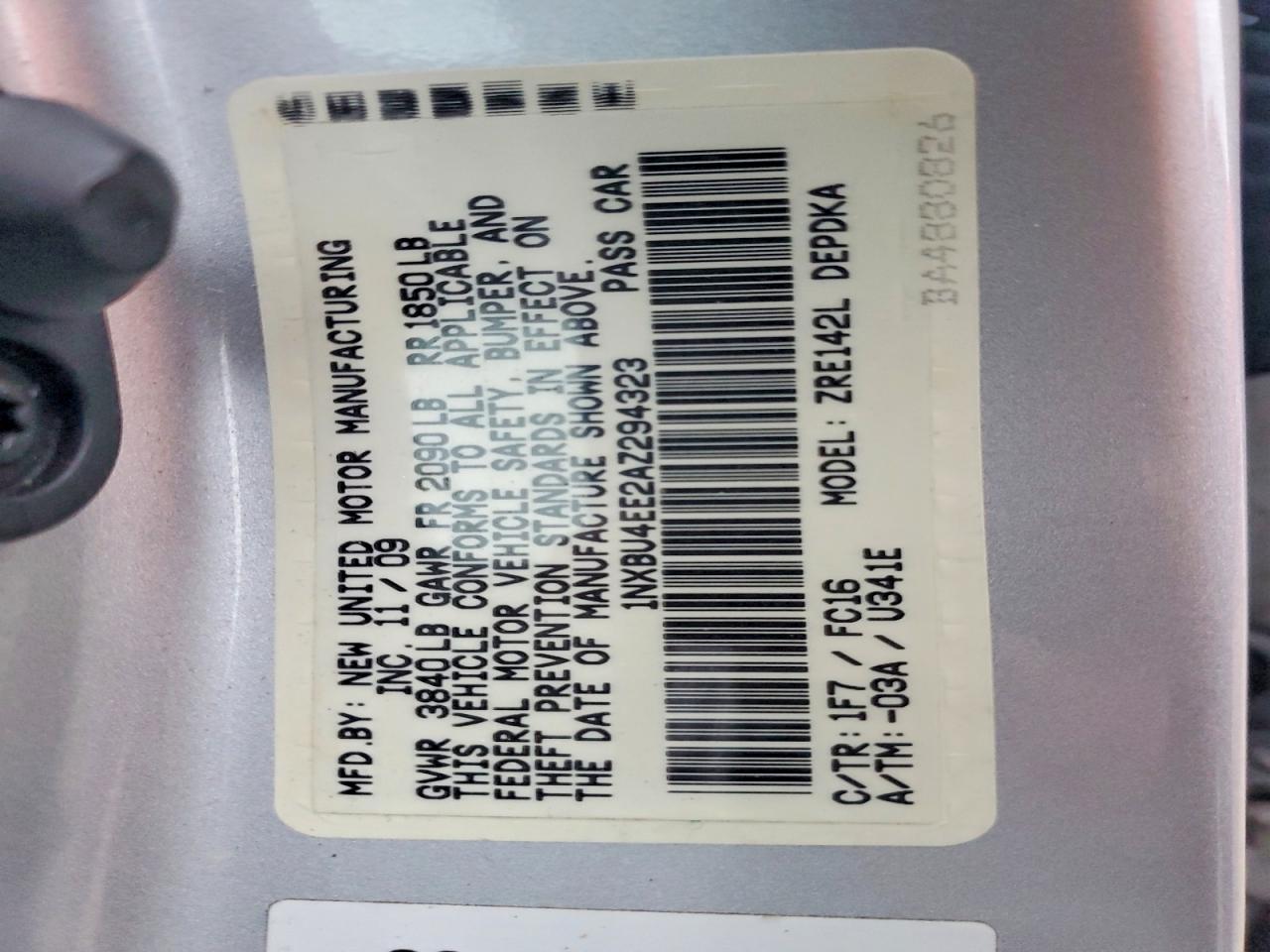 2010 TOYOTA COROLLA BASE photo 12
