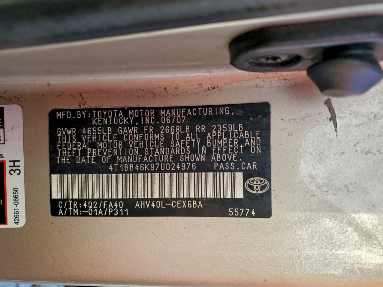 2007 TOYOTA CAMRY HYBRID photo 12