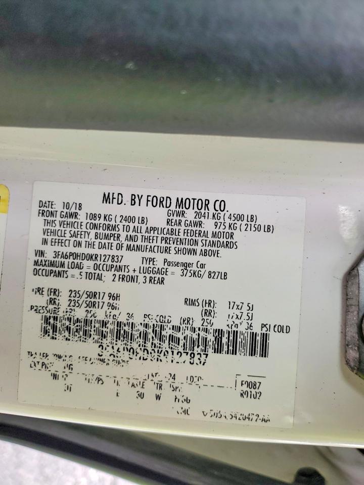 2019 FORD FUSION SE photo 13