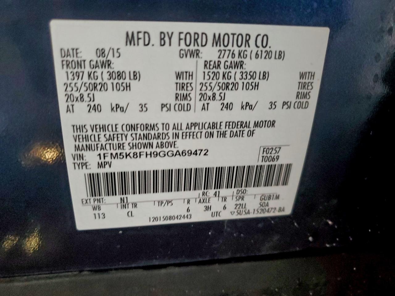 2016 FORD EXPLORER LIMITED photo 37
