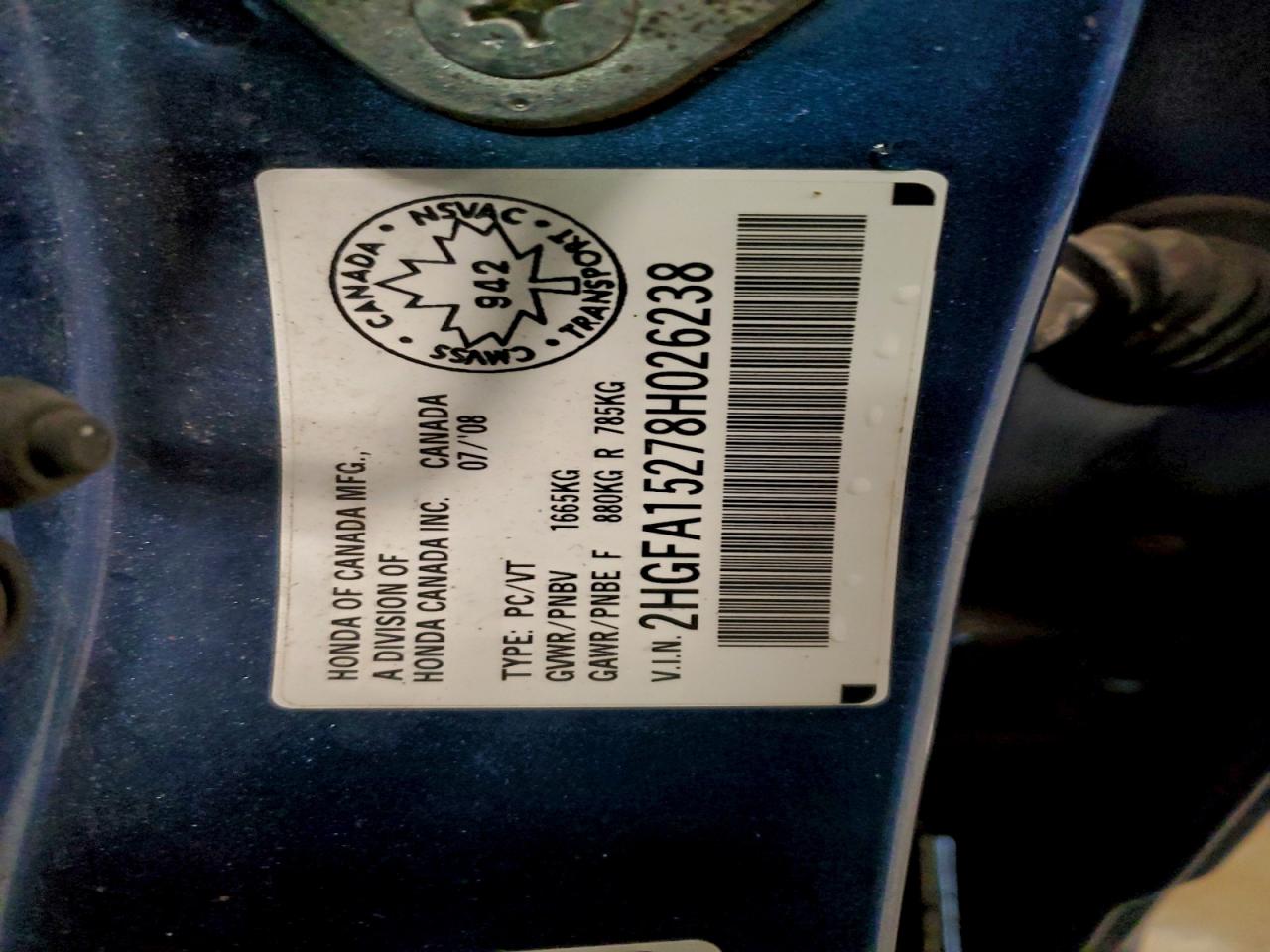 2008 HONDA CIVIC DX photo 12