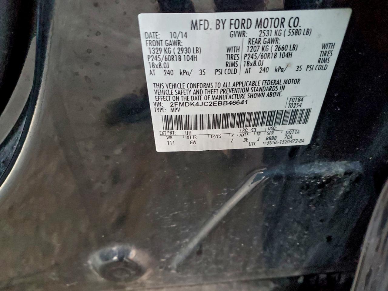 2014 FORD EDGE SEL photo 13