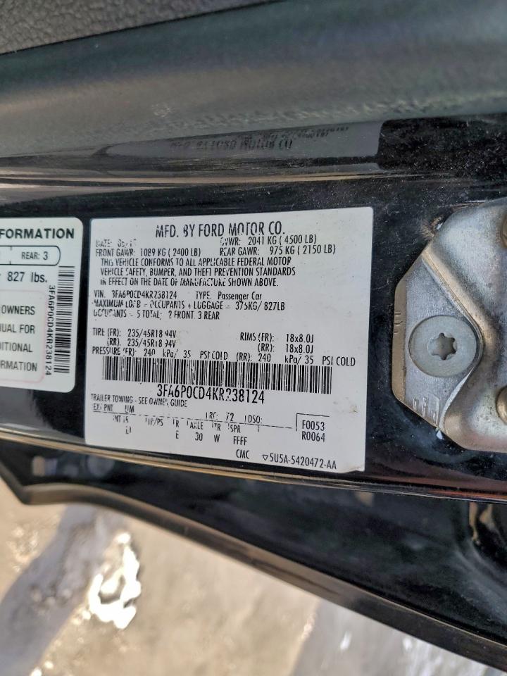 2019 FORD FUSION SEL photo 37