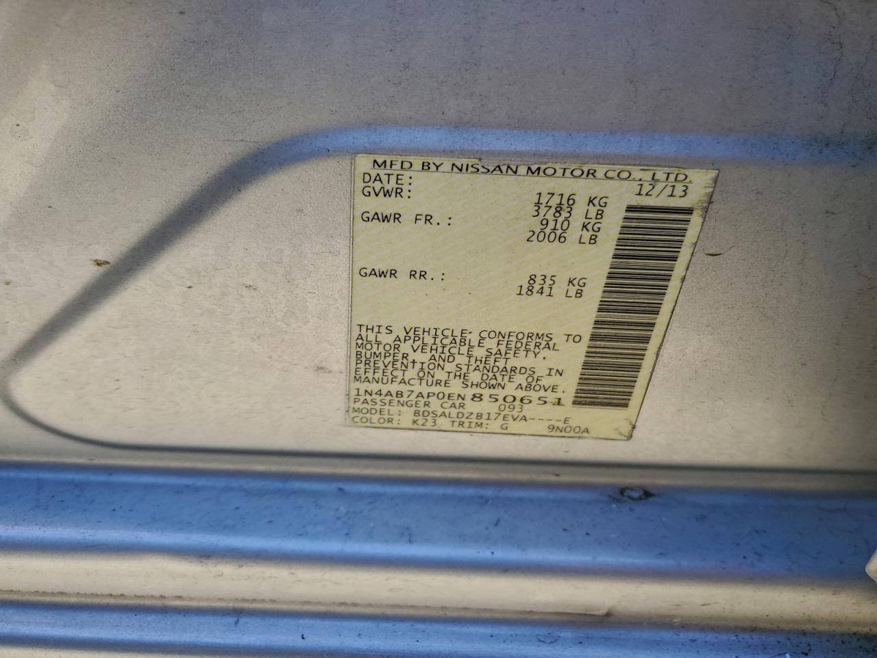 2014 NISSAN SENTRA S photo 12
