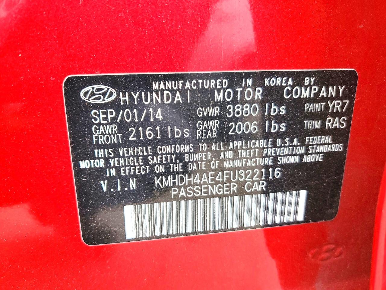 2015 HYUNDAI ELANTRA SE photo 44