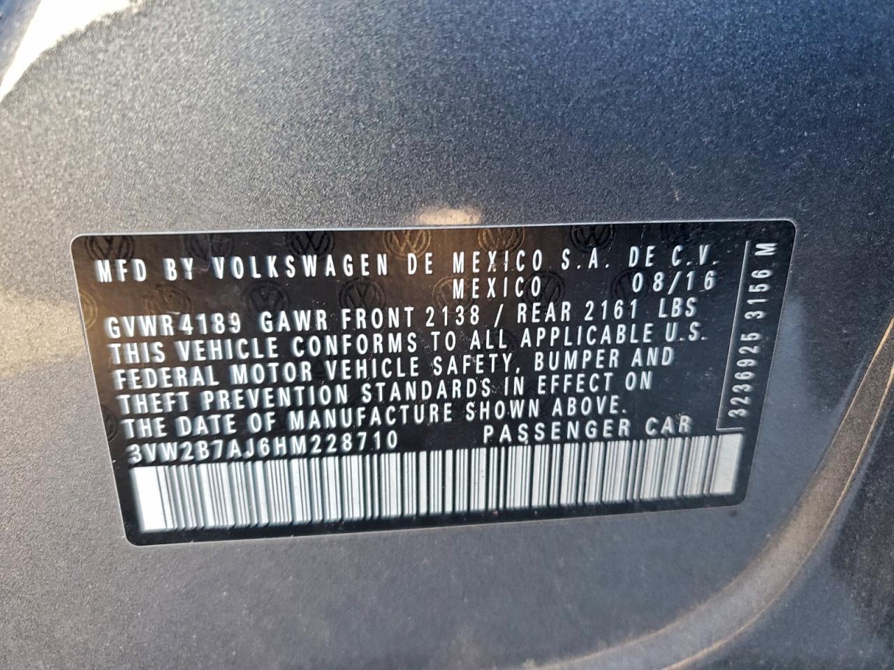2017 VOLKSWAGEN JETTA S photo 12
