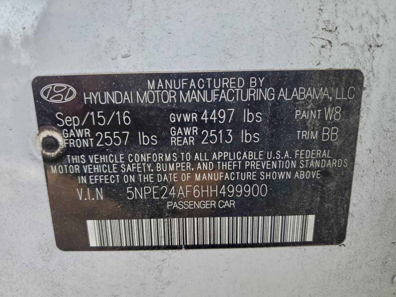 2017 HYUNDAI SONATA SE photo 12