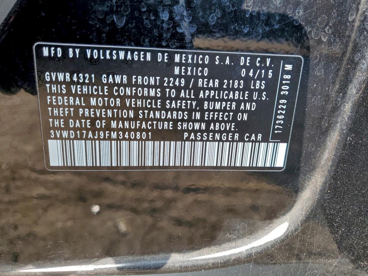 2015 VOLKSWAGEN JETTA SE photo 25