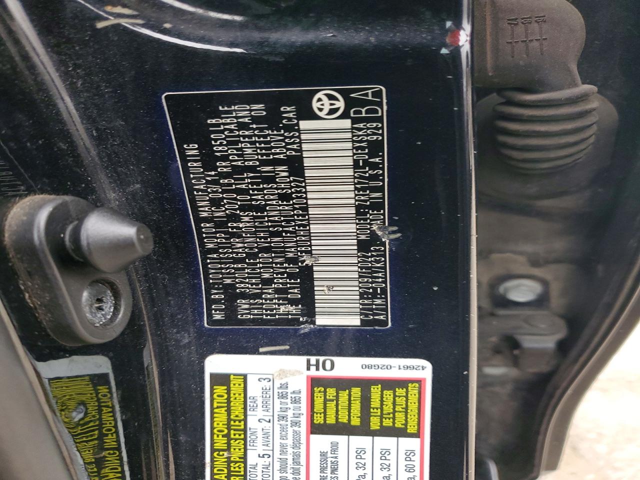 2014 TOYOTA COROLLA L photo 12