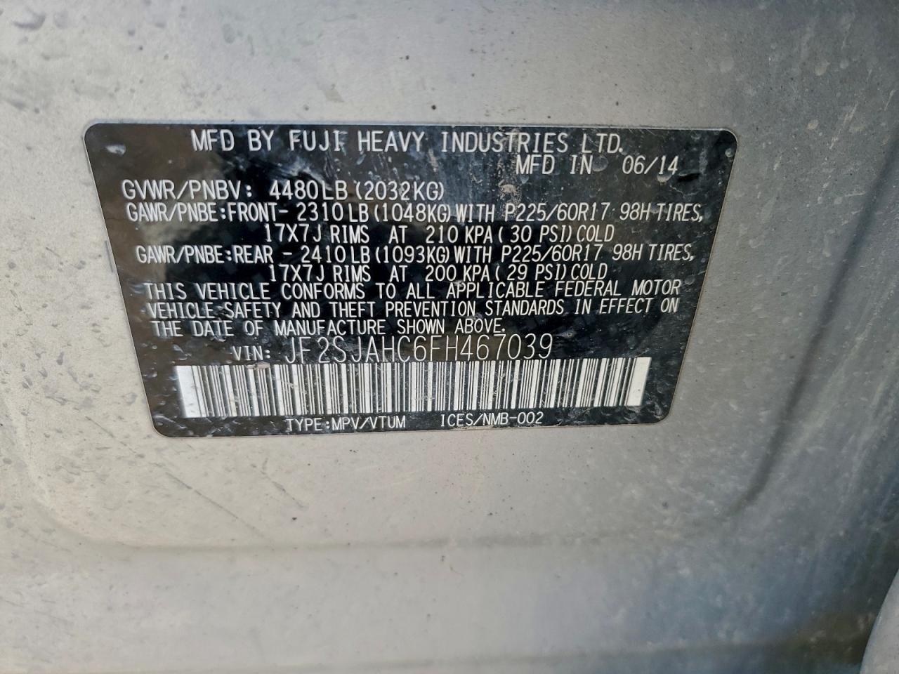 2015 SUBARU FORESTER 2.5I LIMITED photo 12