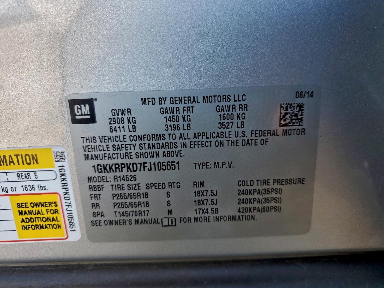2015 GMC ACADIA SLE photo 23