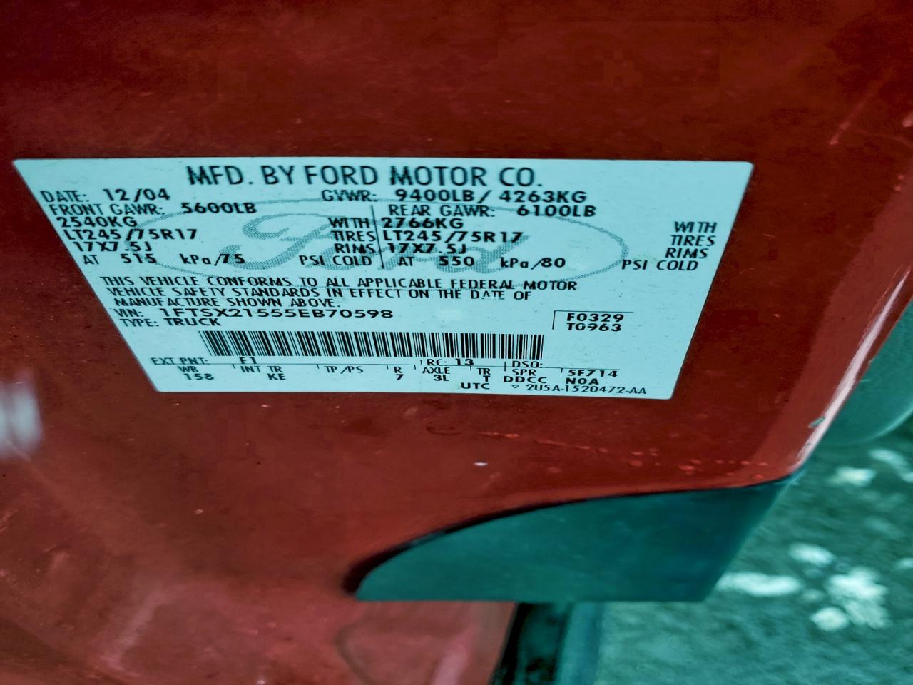 2005 FORD F250 SUPER DUTY photo 12