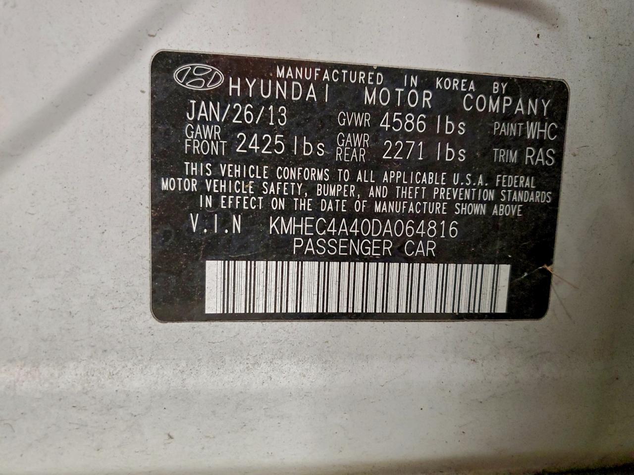 2013 HYUNDAI SONATA HYBRID photo 12