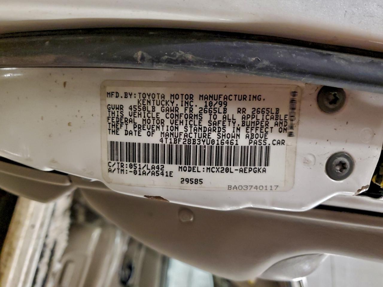 2000 TOYOTA AVALON XL photo 13