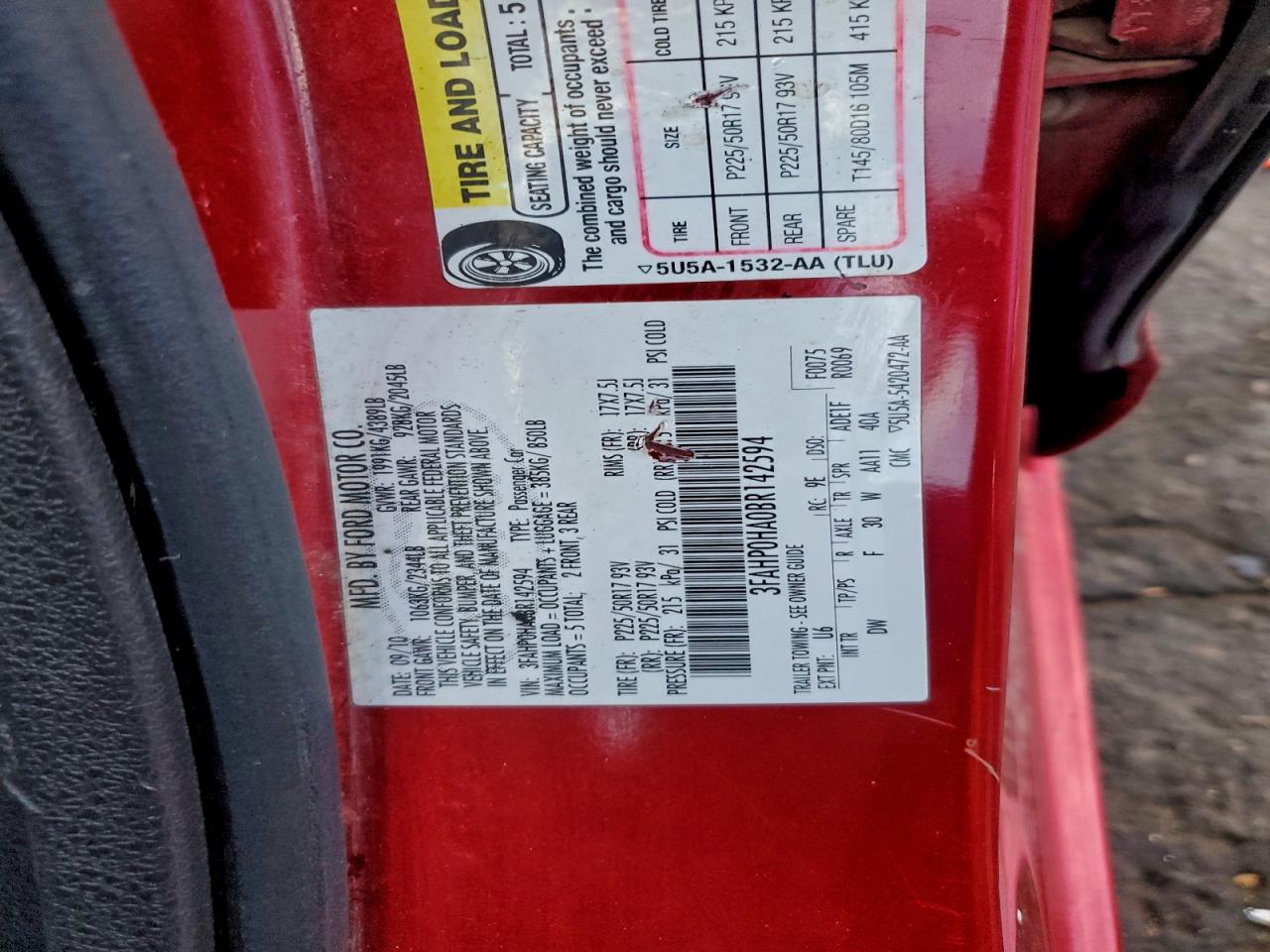 2011 FORD FUSION SE photo 23