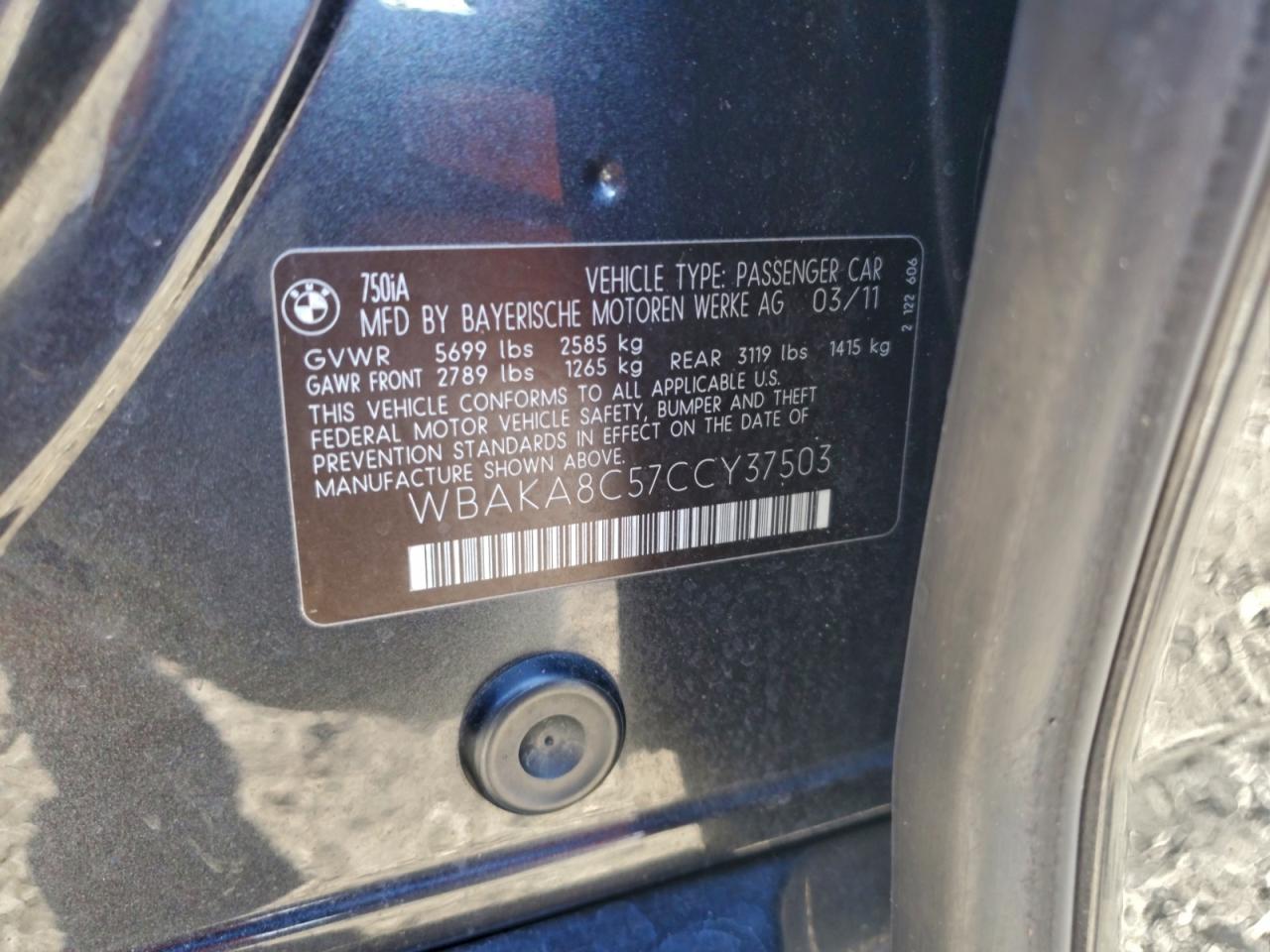 2012 BMW 750 I photo 12