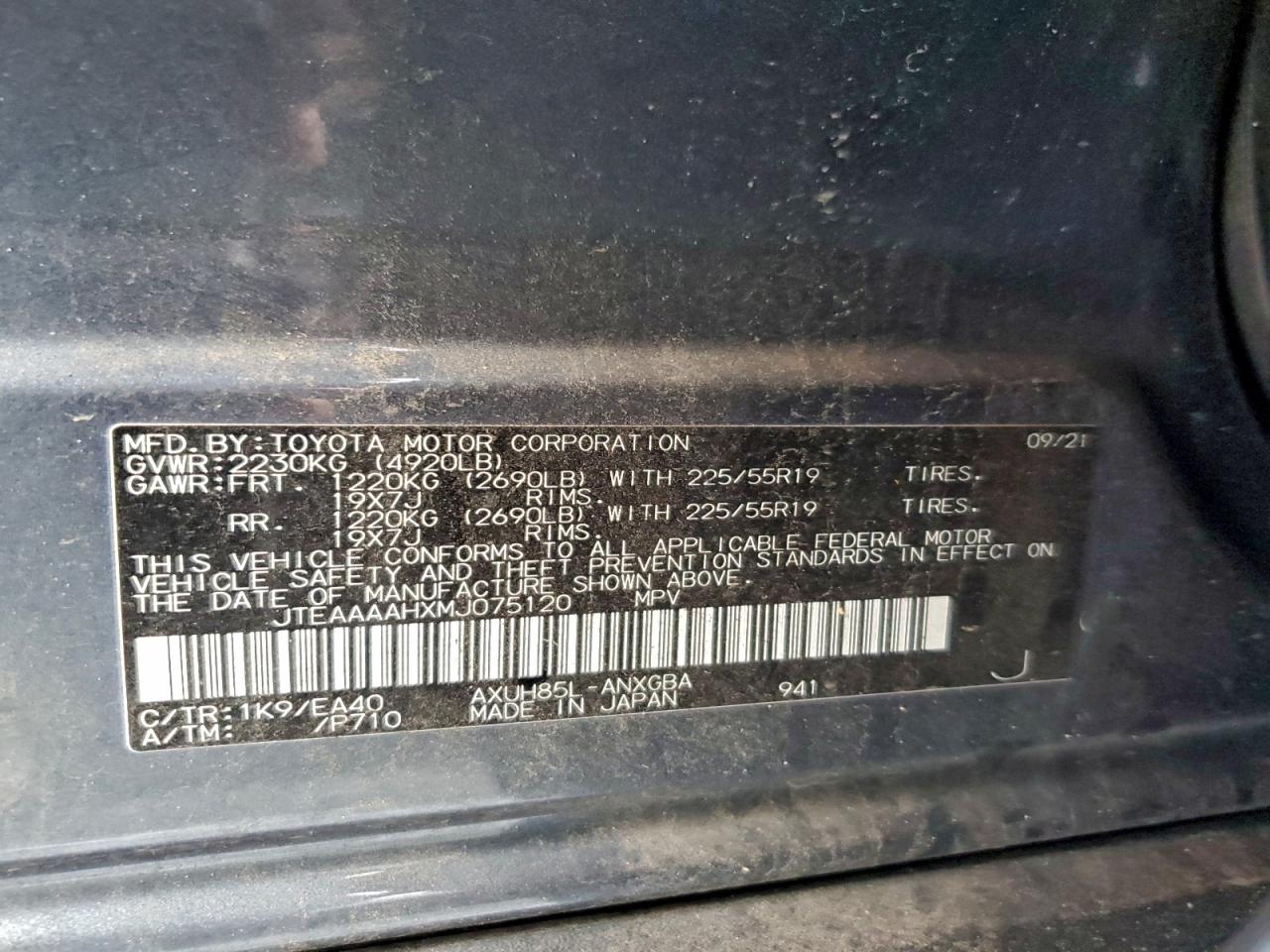 2021 TOYOTA VENZA LE photo 14