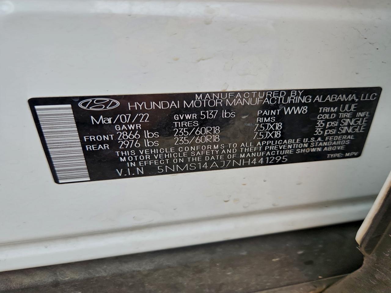 2022 HYUNDAI SANTA FE SE photo 27