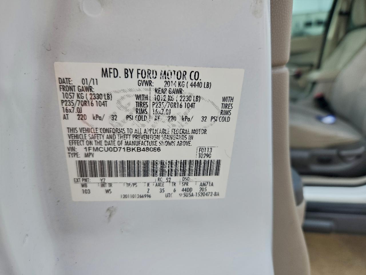 2011 FORD ESCAPE XLT photo 13