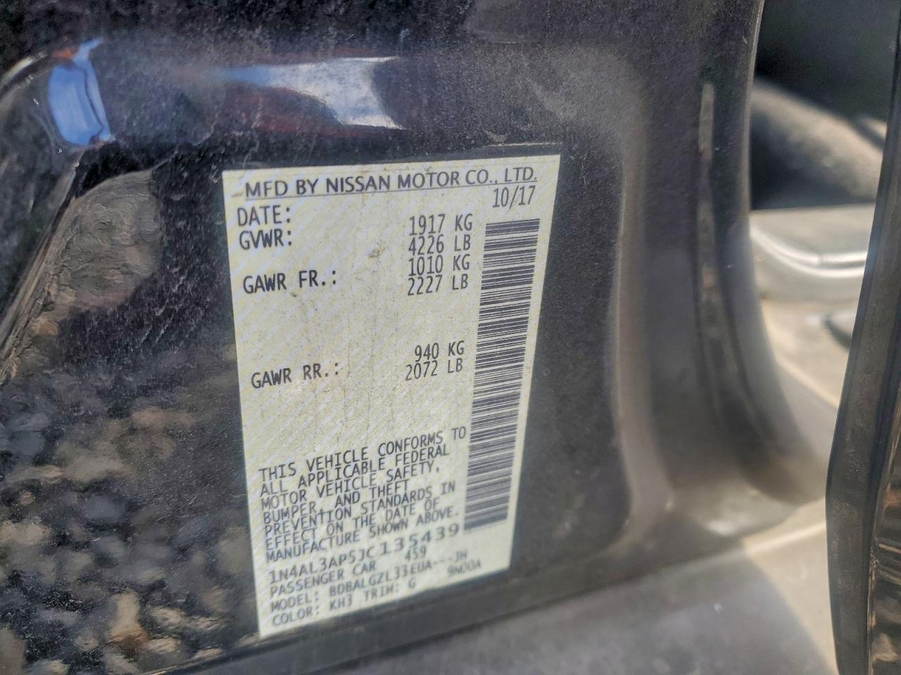2018 NISSAN ALTIMA 2.5 photo 12