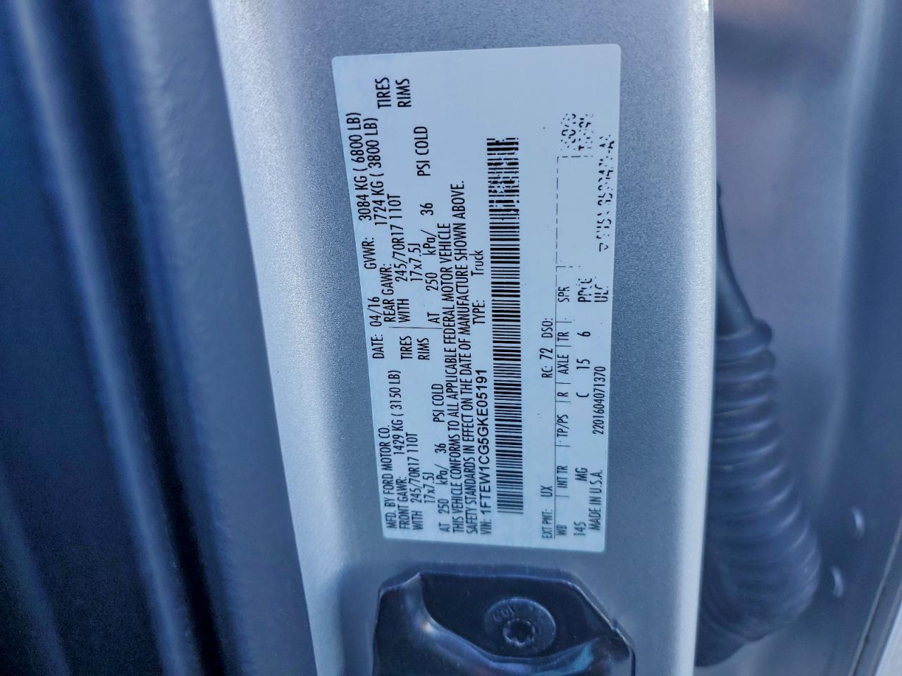 2016 FORD F150 SUPERCREW photo 12