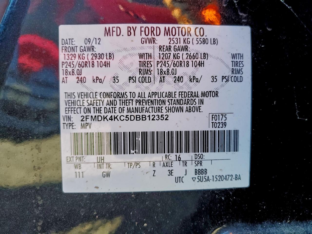 2013 FORD EDGE LIMITED photo 13