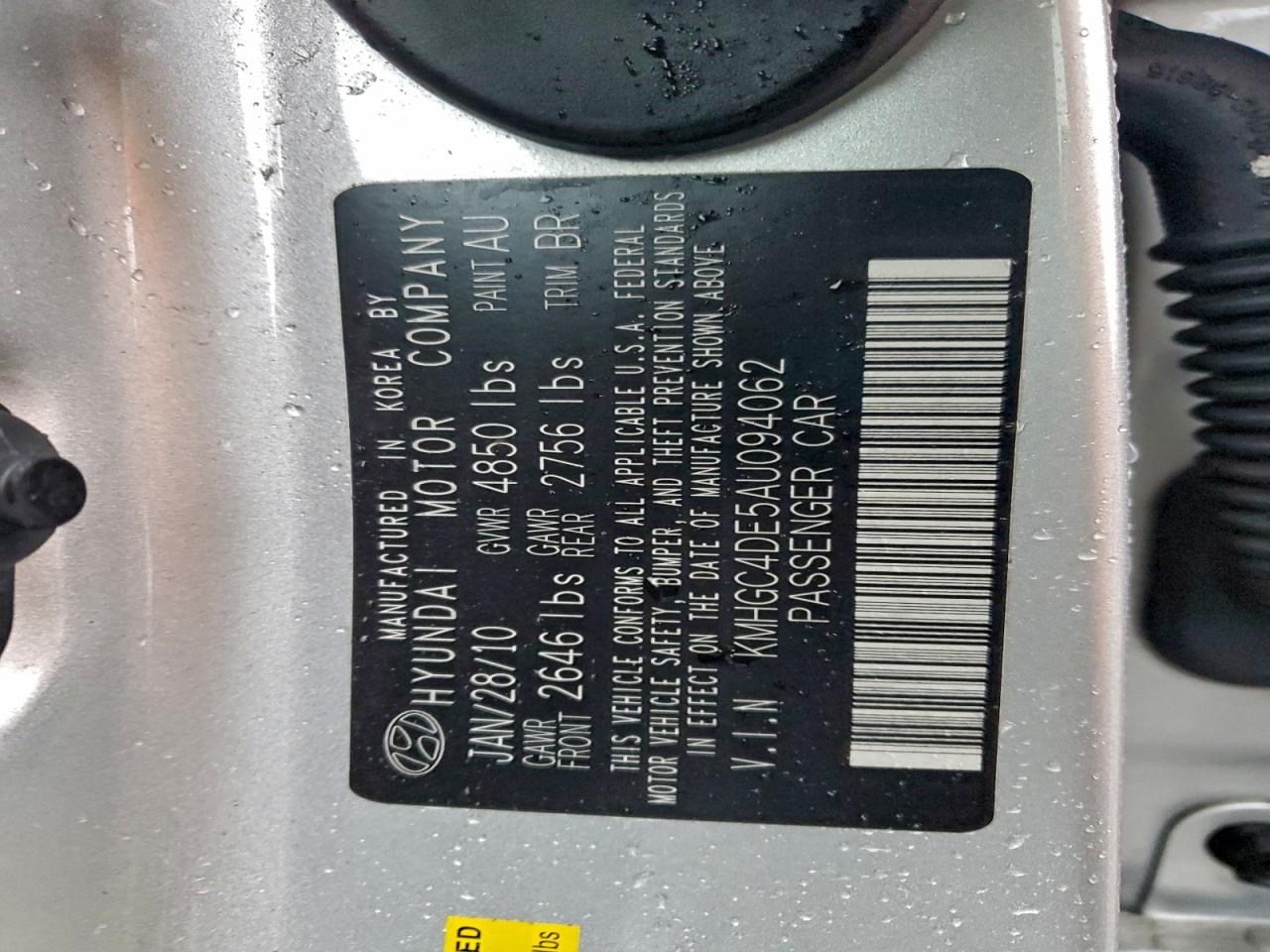 2010 HYUNDAI GENESIS 3.8L photo 12