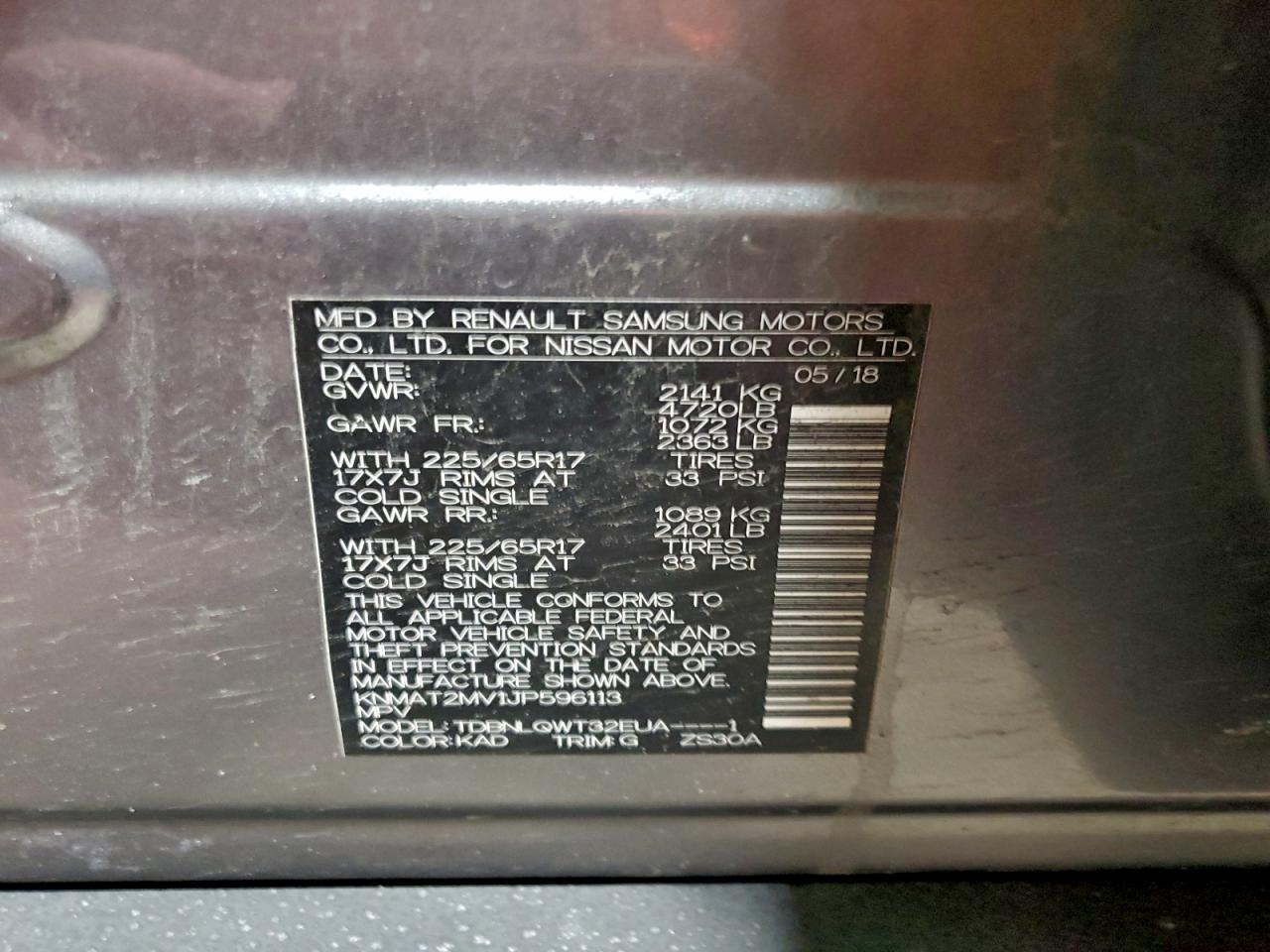 2018 NISSAN ROGUE S photo 13