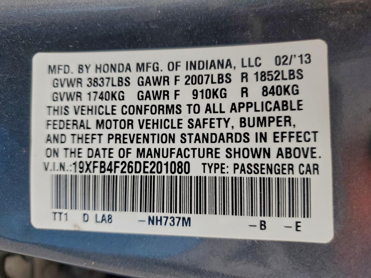 2013 HONDA CIVIC HYBRID photo 13