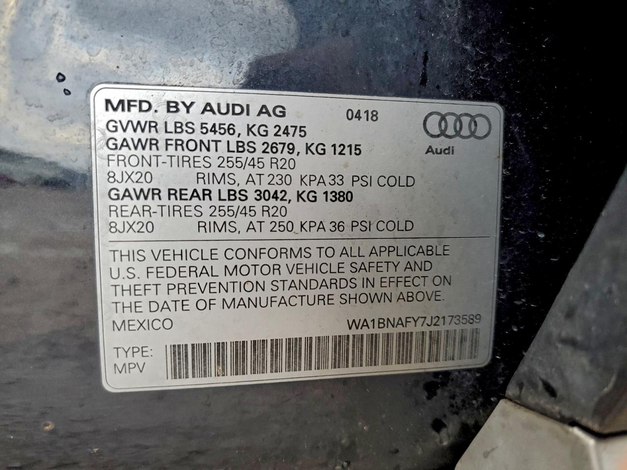 2018 AUDI Q5 PREMIUM PLUS photo 12