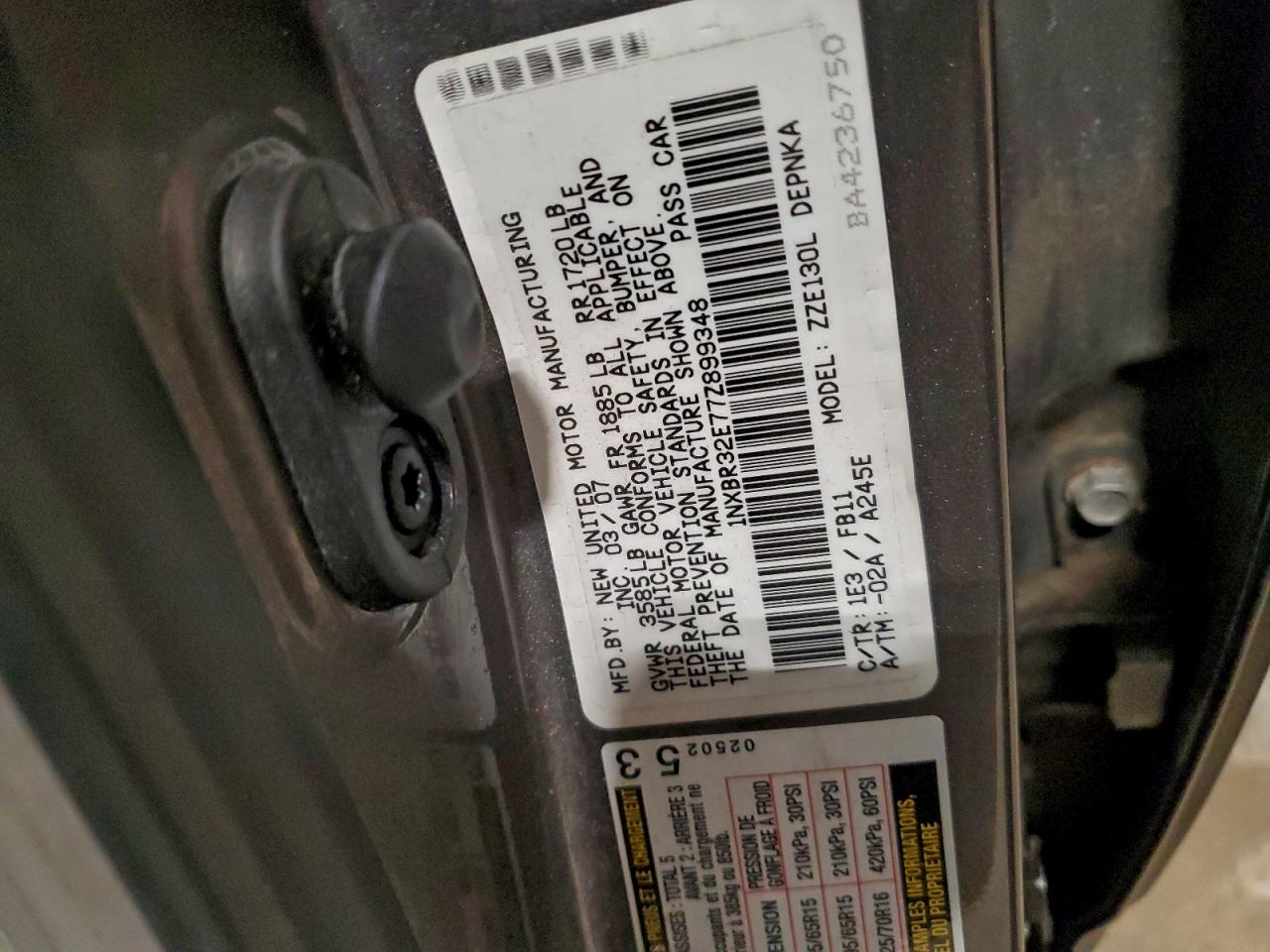 2007 TOYOTA COROLLA CE photo 12