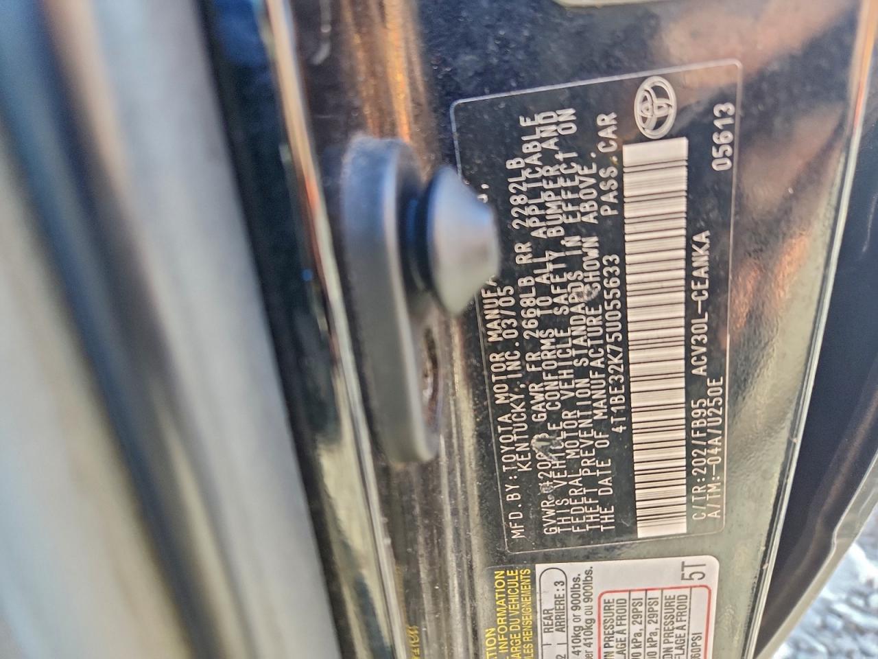 2005 TOYOTA CAMRY LE photo 12