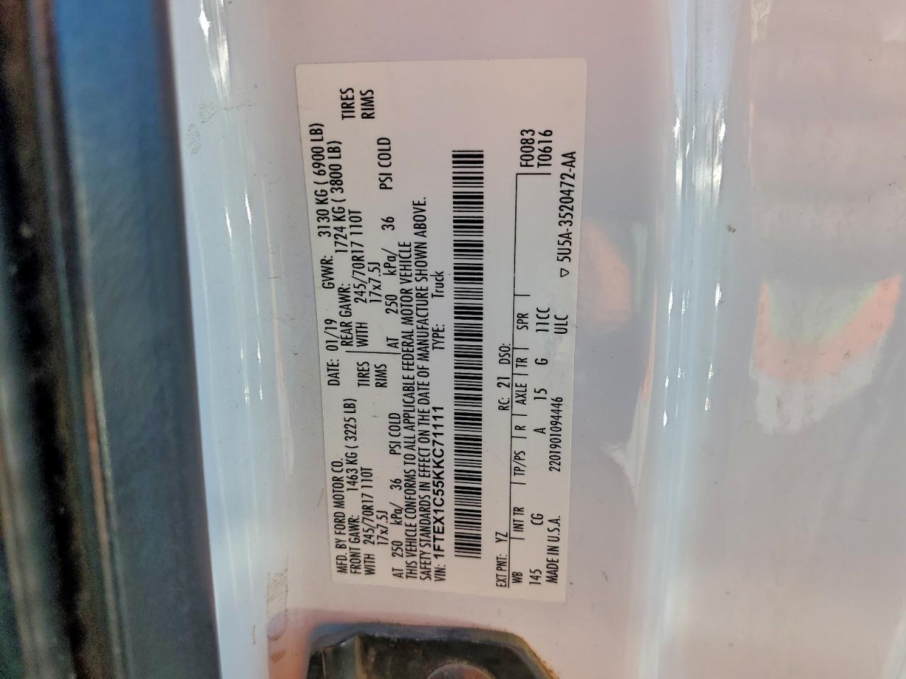 2019 FORD F150 SUPER CAB photo 12
