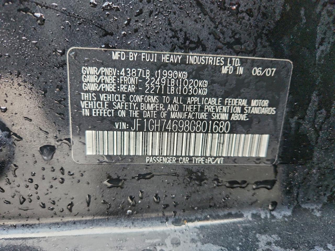 2008 SUBARU IMPREZA WRX photo 13
