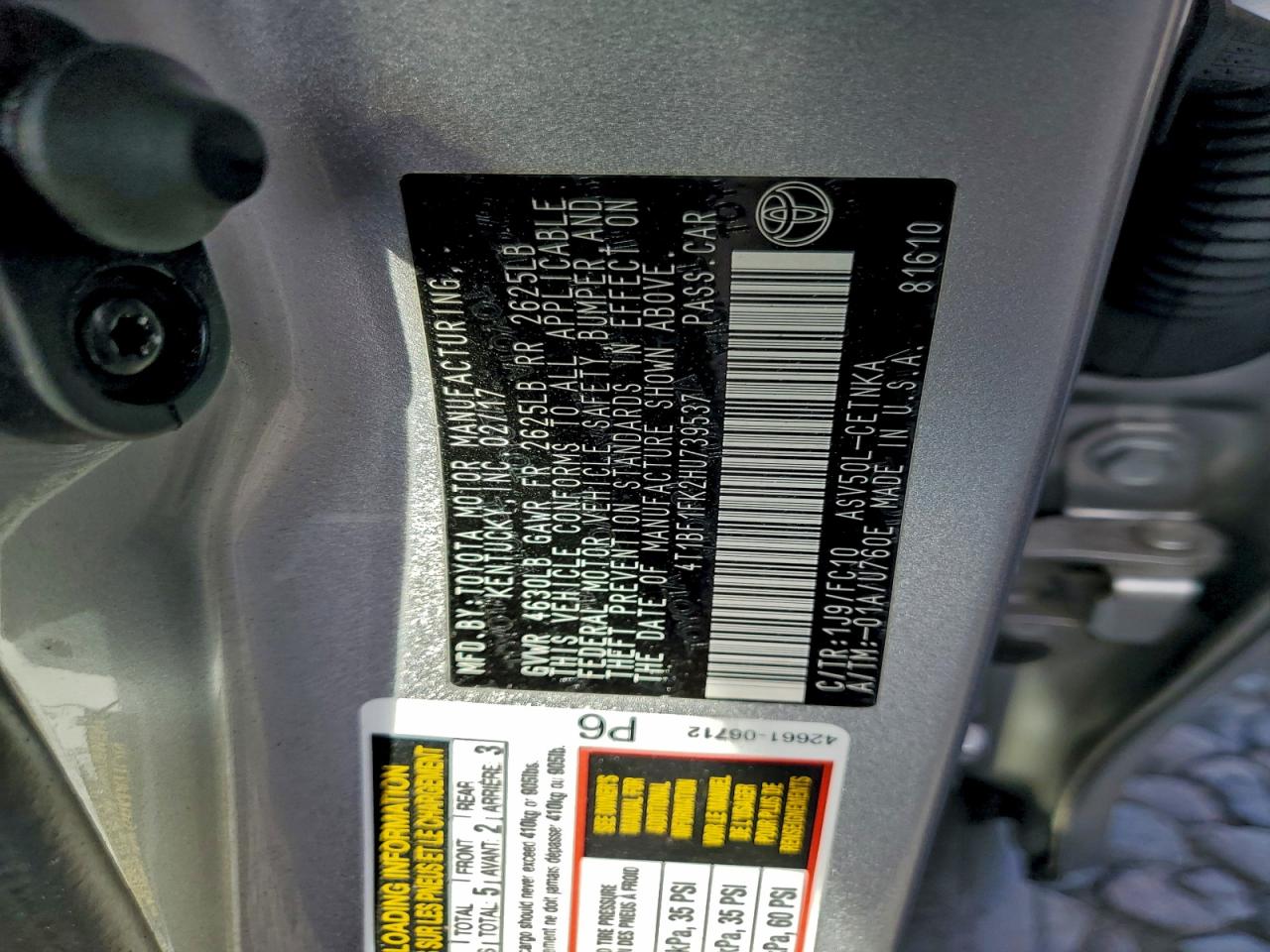 2017 TOYOTA CAMRY LE photo 12