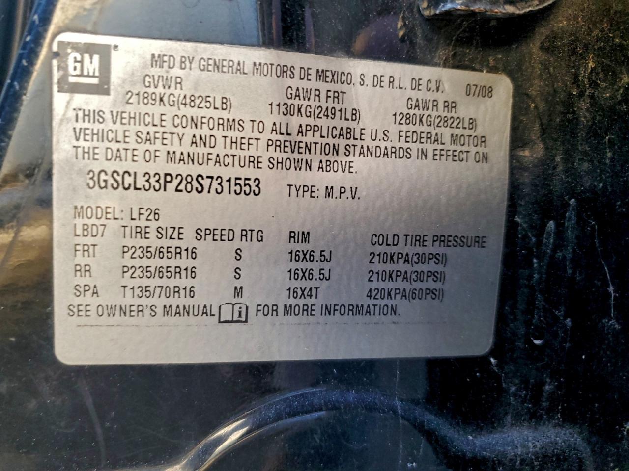 2008 SATURN VUE XE photo 13