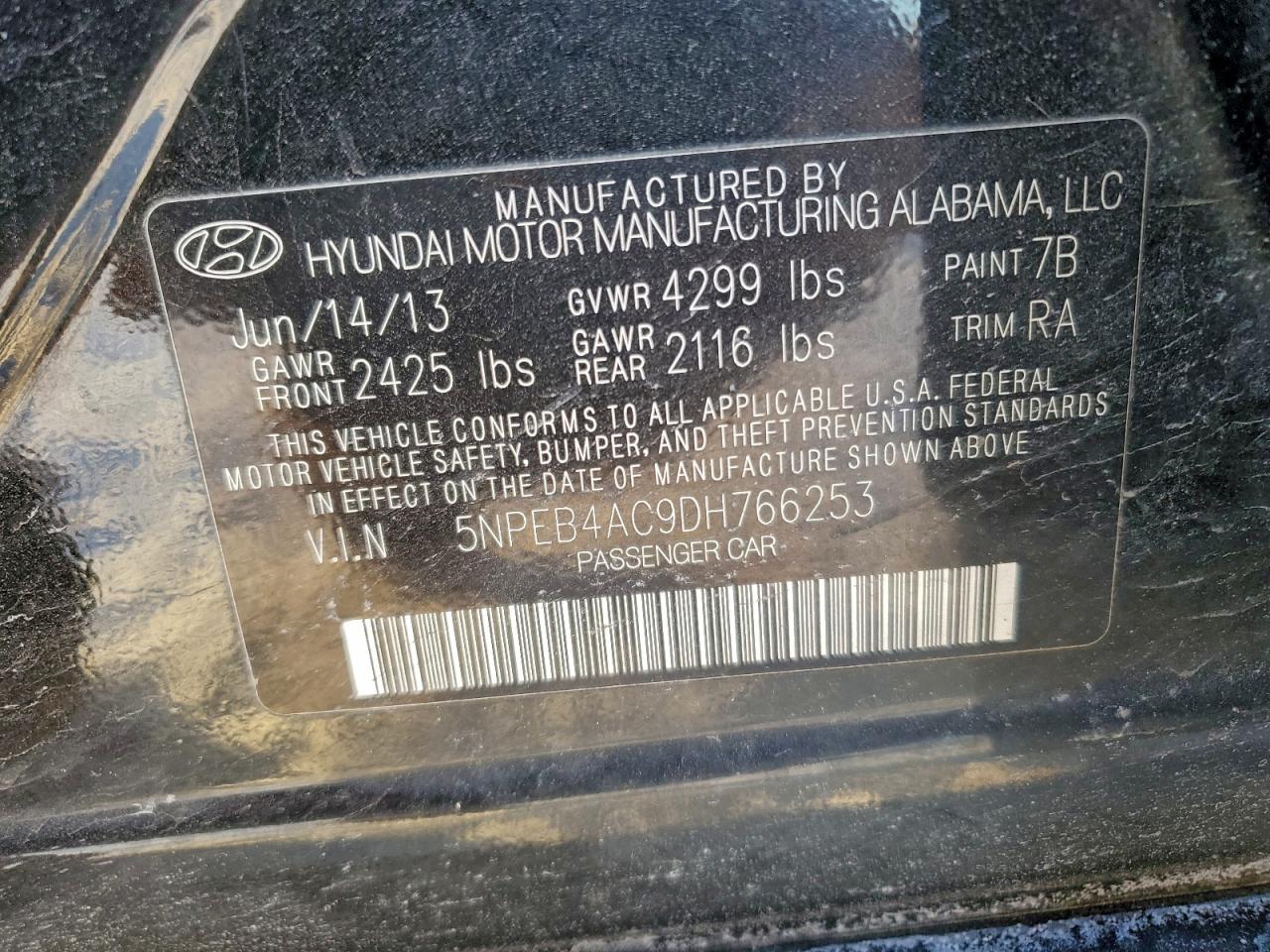 2013 HYUNDAI SONATA GLS photo 12