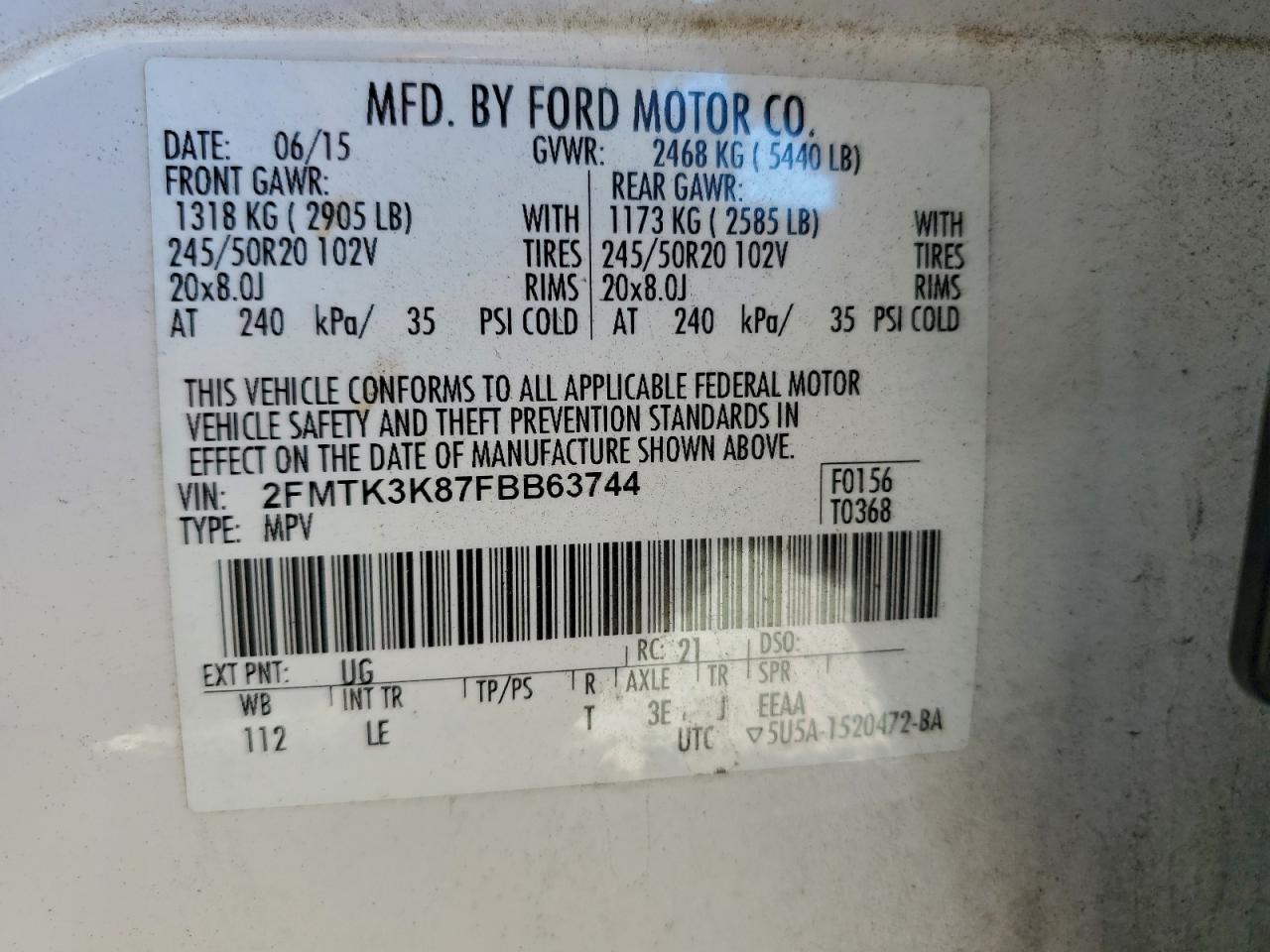 2015 FORD EDGE TITANIUM photo 12