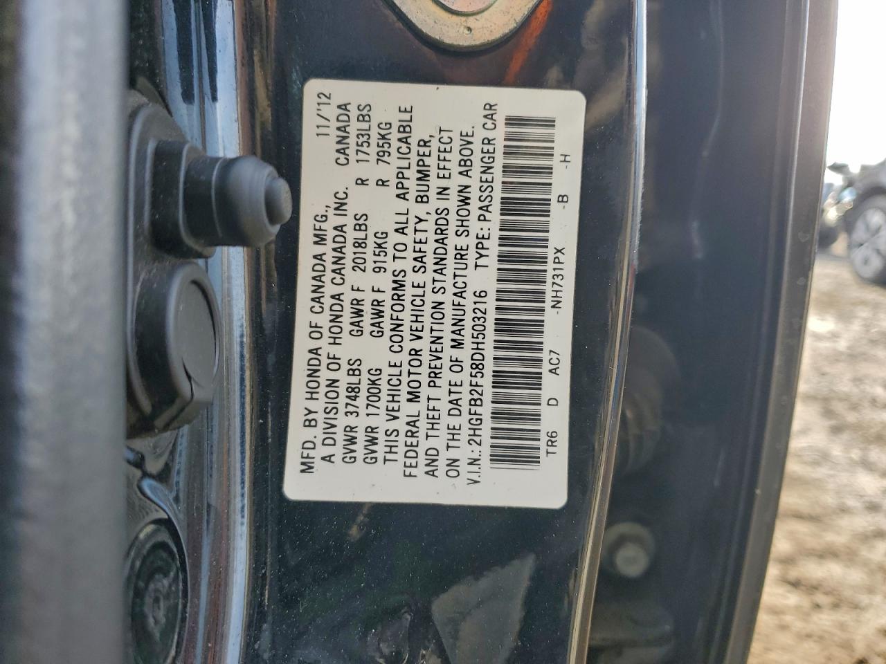 2013 HONDA CIVIC LX photo 12