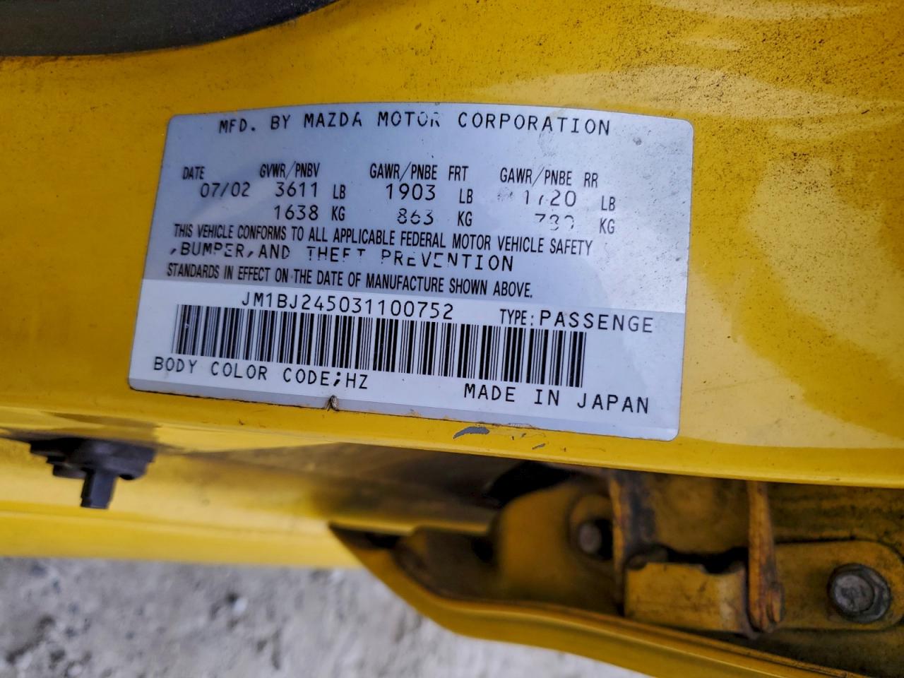 2003 MAZDA PROTEGE PR5 photo 13