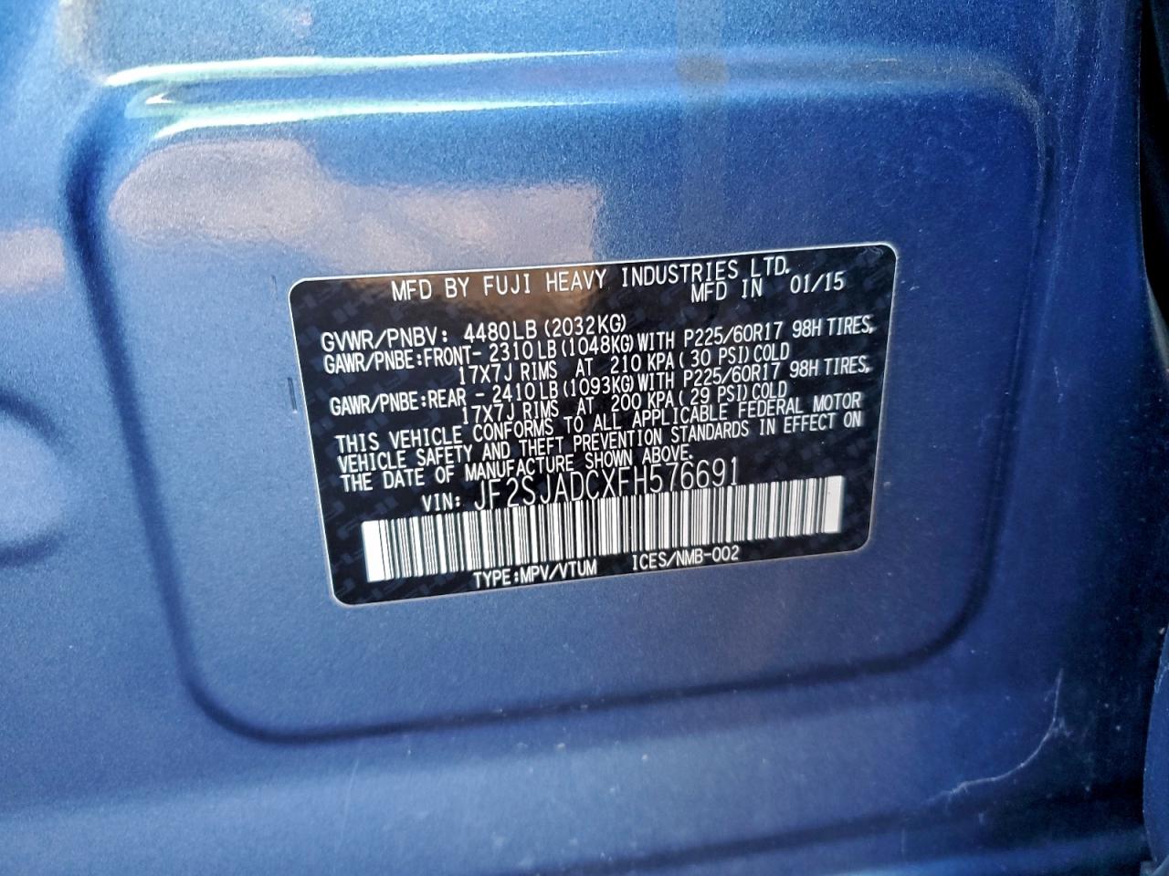 2015 SUBARU FORESTER 2.5I PREMIUM photo 12