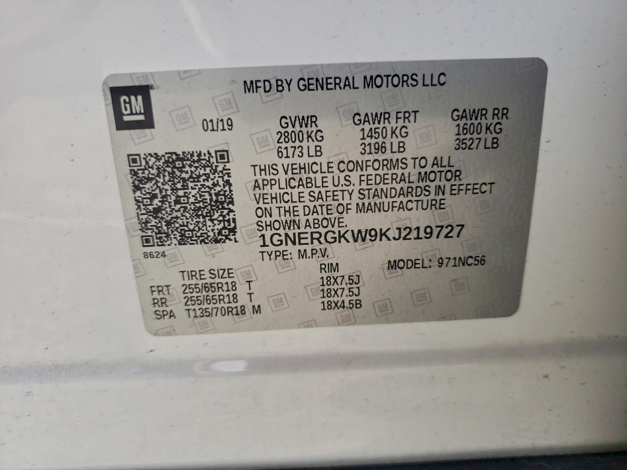 2019 CHEVROLET TRAVERSE LT photo 14